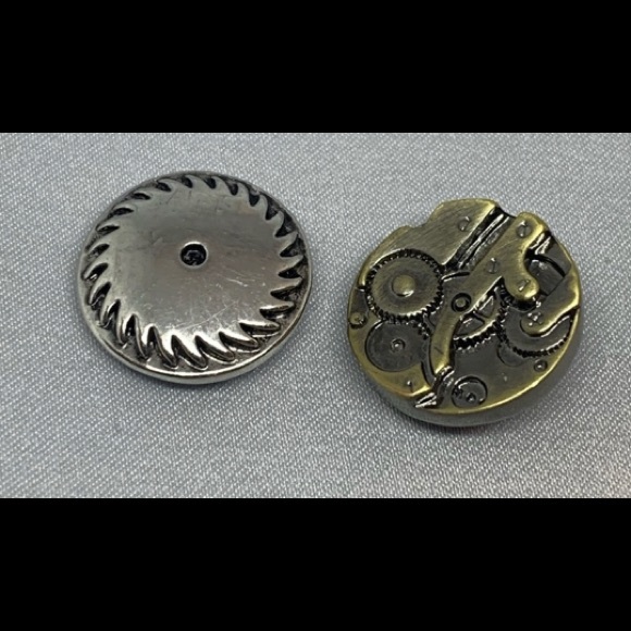 💗Steampunk - Snap Button Charms - Set of 2 - Picture 1 of 2